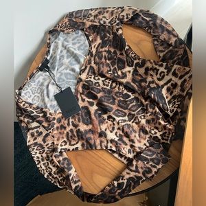NBD HARLEE TOP IN LEOPARD NWT